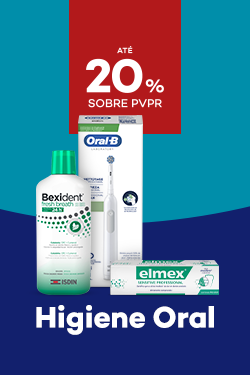 Produtos de higiene oral com destaque promocional de até 20% sobre preço de Venda ao Público Recomendado